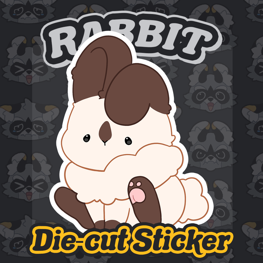 Rabbit (Californian Brown), Waterproof Die-Cut Sticker