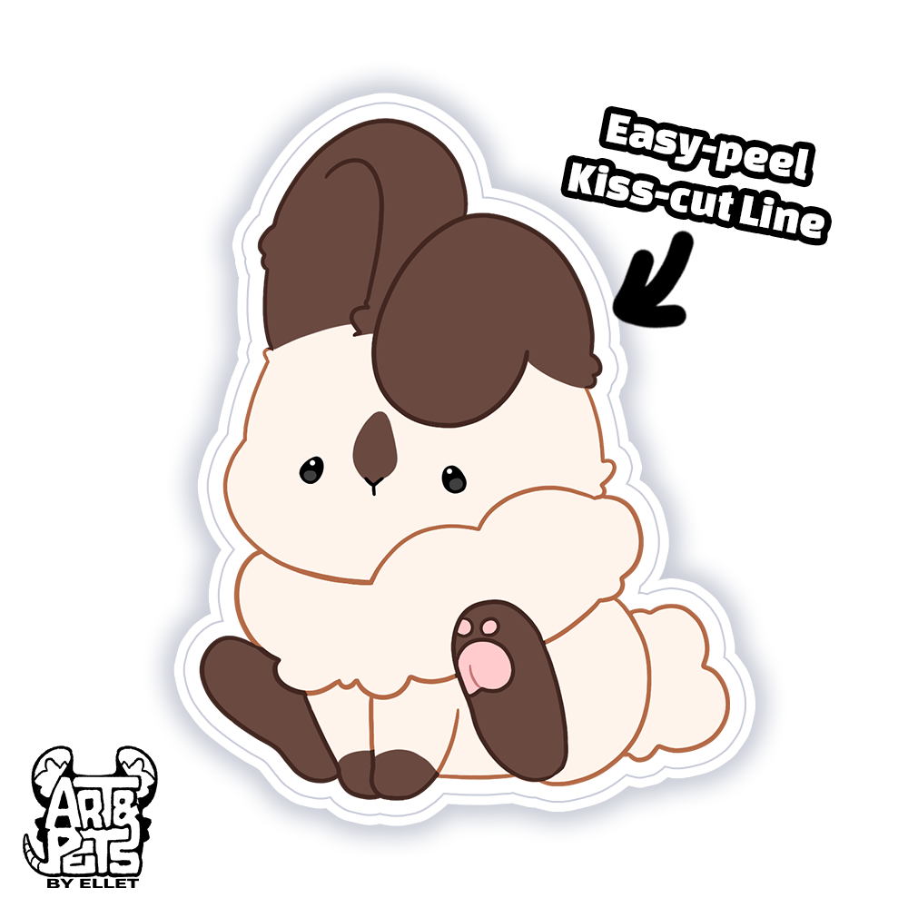 Rabbit (Californian Brown), Waterproof Die-Cut Sticker
