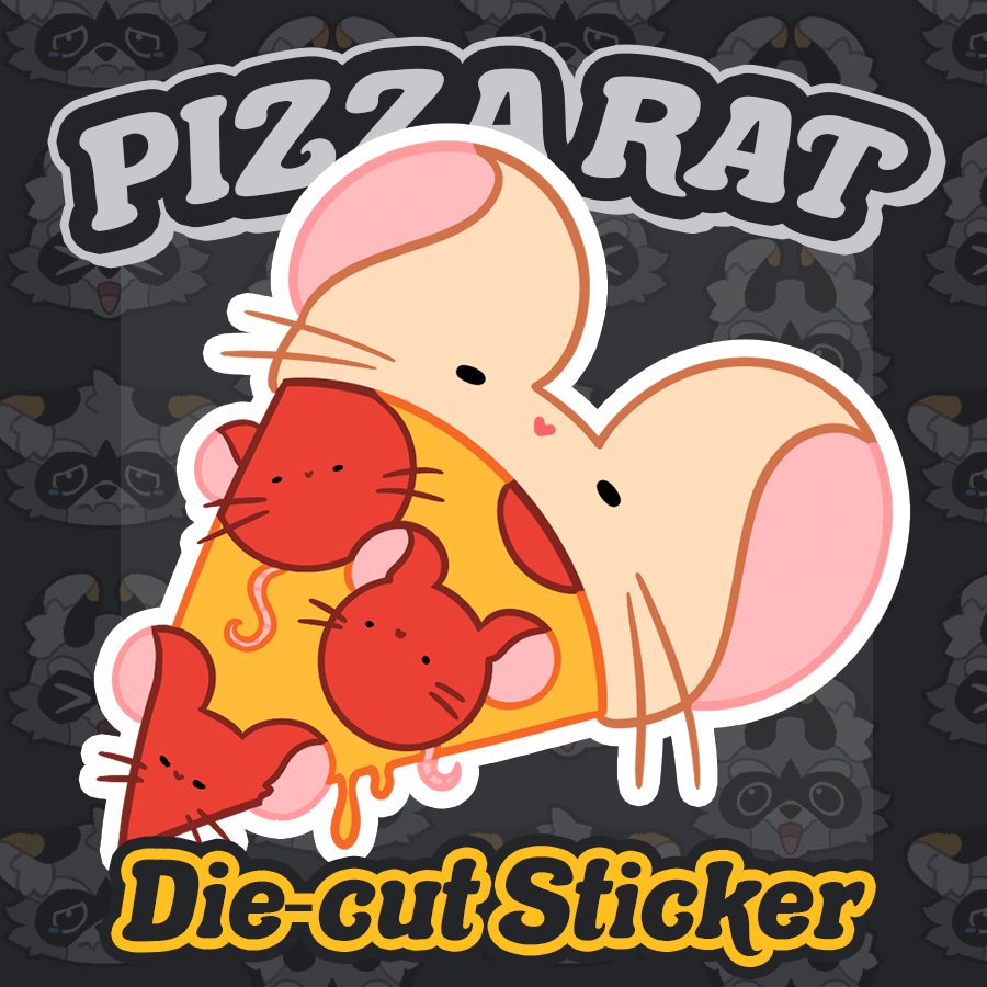 Rat Pizza, Waterproof Die-Cut Sticker
